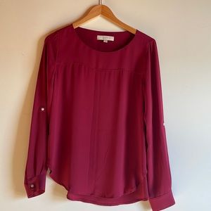 Red Flowy Loft Blouse